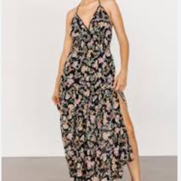 Andrea Halter Maxi Dress | Black Multi Floral BNWT - Picture 3 of 4